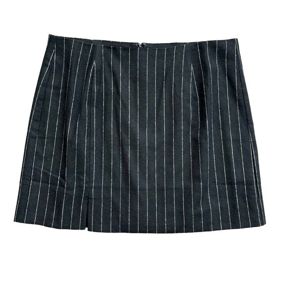 NWT Madewell Wool-Blend Mini Skirt Black Stripe Size 2 - Picture 4 of 7